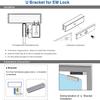 UHPPOTE Aluminum Alloy U-Shape Bracket for 600lbs Magnetic Lock Frameless Glass Door view 4