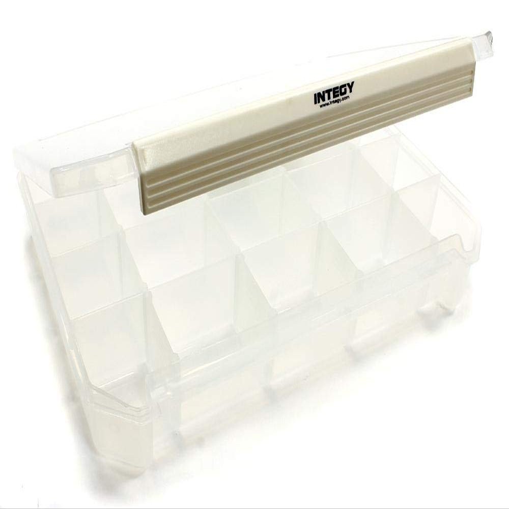 Integy Plastic Storage Box 255x188x43mm for Small Parts & Hardware 20 Compartments
