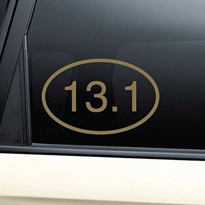 13.1 Marathon Euro Oval Vinyl Decal Laptop Car Truck Bumper Window Sticker - Metallic Gold Matte