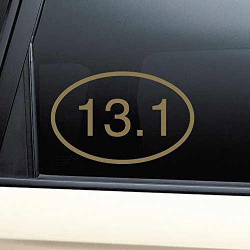 13.1 Marathon Euro Oval Vinyl Decal Laptop Car Truck Bumper Window Sticker - Metallic Gold Matte