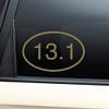 13.1 Marathon Euro Oval Vinyl Decal Laptop Car Truck Bumper Window Sticker - Metallic Gold Matte view 1