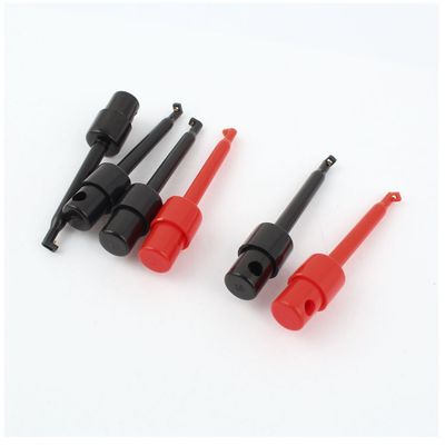 uxcell 6pcs Round Single Hook Testing Clip for Multimeter Test Lead Cable