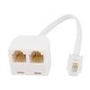 uxcell Phone Line Splitter, RJ11 6P4C Modular Handset to Double RJ11 6P4C Socket Connector Adapter for Landline, Modem, Fax Machine, 2 Way Cell Phone Jack Line Converter for Home Office view 1
