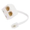 uxcell Phone Line Splitter, RJ11 6P4C Modular Handset to Double RJ11 6P4C Socket Connector Adapter for Landline, Modem, Fax Machine, 2 Way Cell Phone Jack Line Converter for Home Office view 2