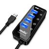 USB 3.0 Hub, atolla 4 Ports Super Speed USB 3 Hub Splitter with On Off Switch with 1 USB Charging Port (Cable Length 2 Feet, No AC Adapter) (4-Port hub) view 1