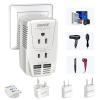 Upgraded 2000W 220V to 110V Converter for European Travel, Voltage Converter US to Europe for Hair Dryer Straightener Curling Iron, 2300W Adapter with EU/UK/AU/US Plugs for Laptop Camera Cell Phone view 1