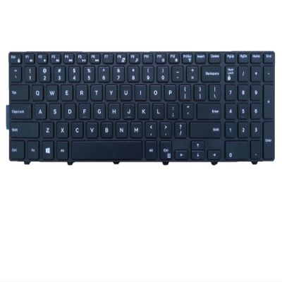 New US Layout with Frame Non-Backlit Laptop Keyboard for Dell Inspiron 17 (5748) Black Notebook