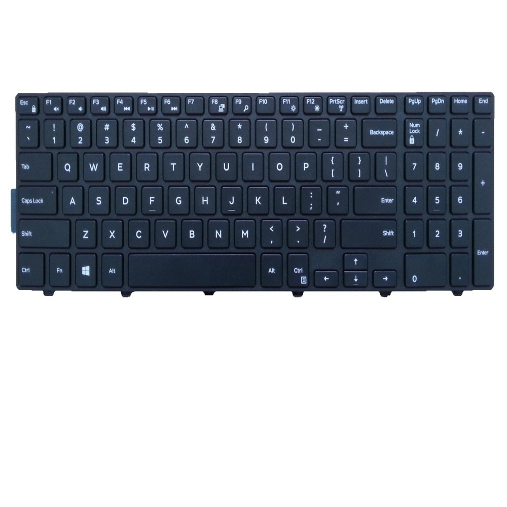 New US Layout with Frame Non-Backlit Laptop Keyboard for Dell Inspiron 17 (5748) Black Notebook