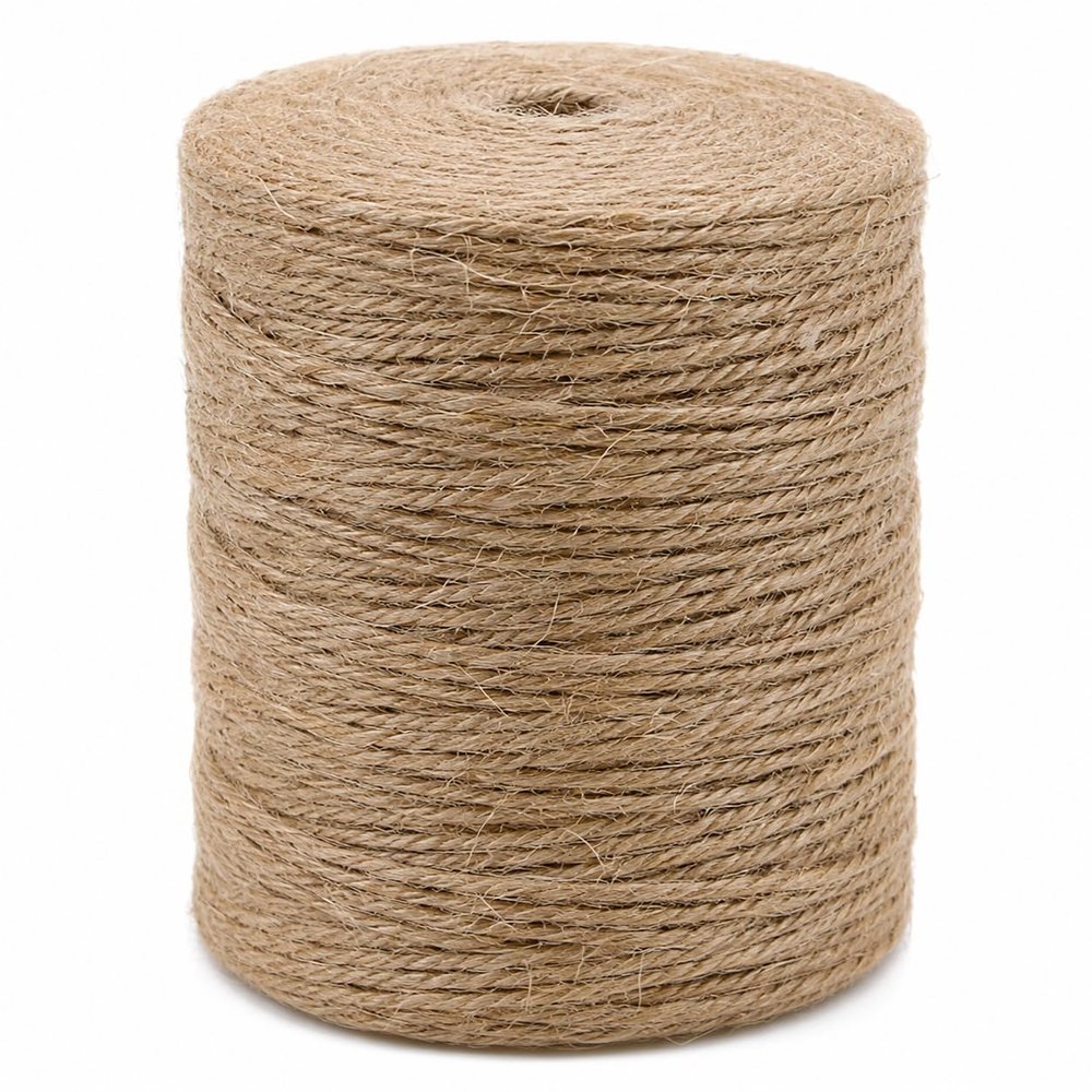 KINGLAKE Natural Jute Twine String 656 Feet 2mm Twine for Crafts Gift Wrapping Christmas Packing String for Arts Decoration, Wedding, Gardening