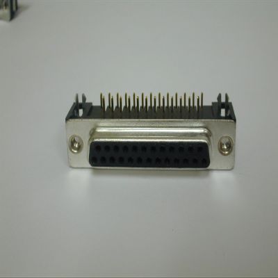 4731-25-41-P1 NorComp Inc. DB25 Female R/A PCB mounted metal shell D-Sub w/ 4-40 Insert, Inside Ground Strap & Board Lock(5/PKG) Non-RoHS