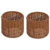 Upgradelights Wicker Chandelier Set of 2 Lamp Shade 5 Inch Retro Drum, Clips Onto Bulb. 5x5x4.5 view 1