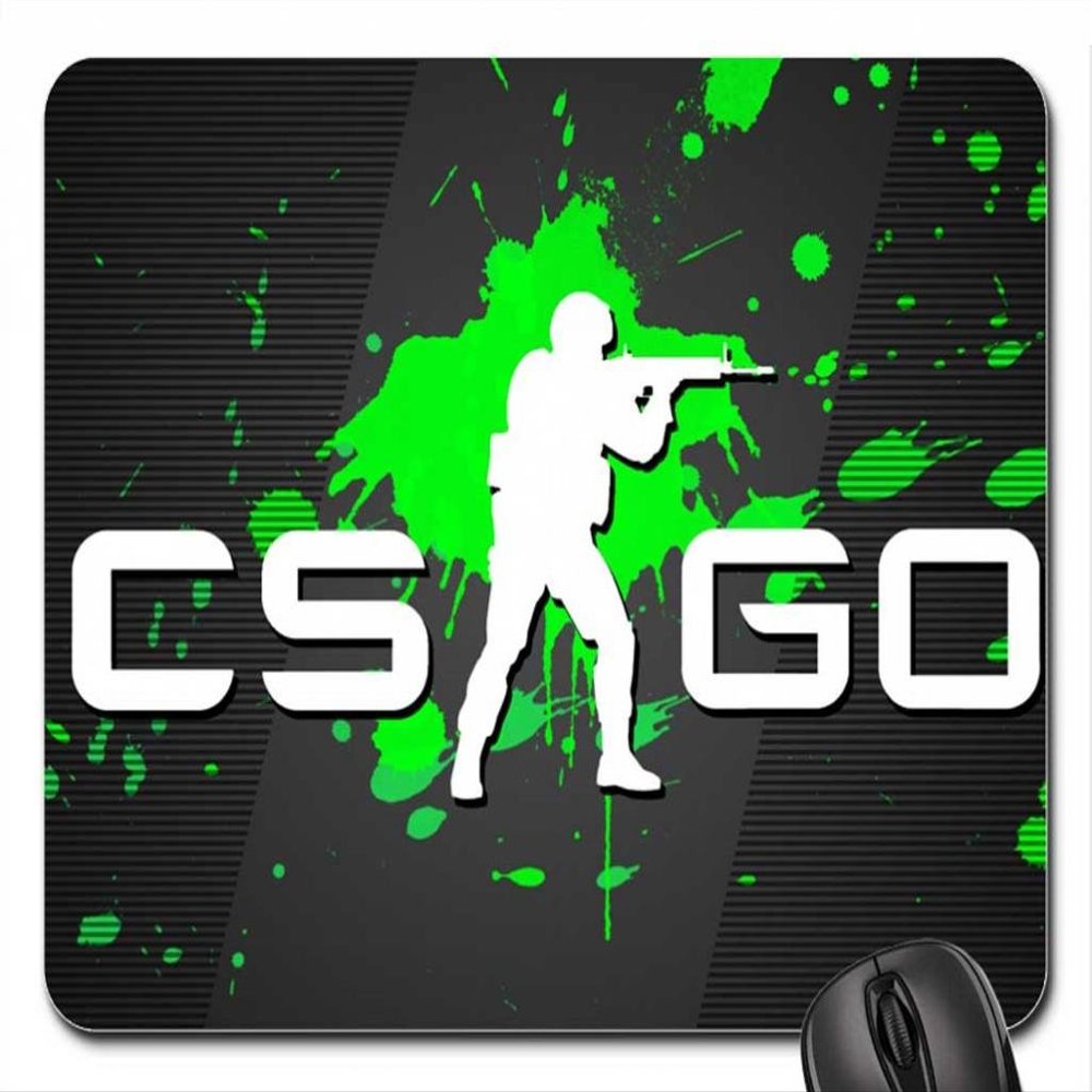 CSGO Green Splatter Mouse Pad, Mousepad (10.2 x 8.3 x 0.12 inches)