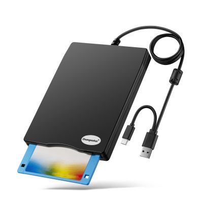 Chuanganzhuo Floppy Disk Reader, 3.5 inch External USB Floppy Disk Drive Not Compatible with Mac, Compatible with Windows 11/10/10 Pro/8/7/2000/XP, Black