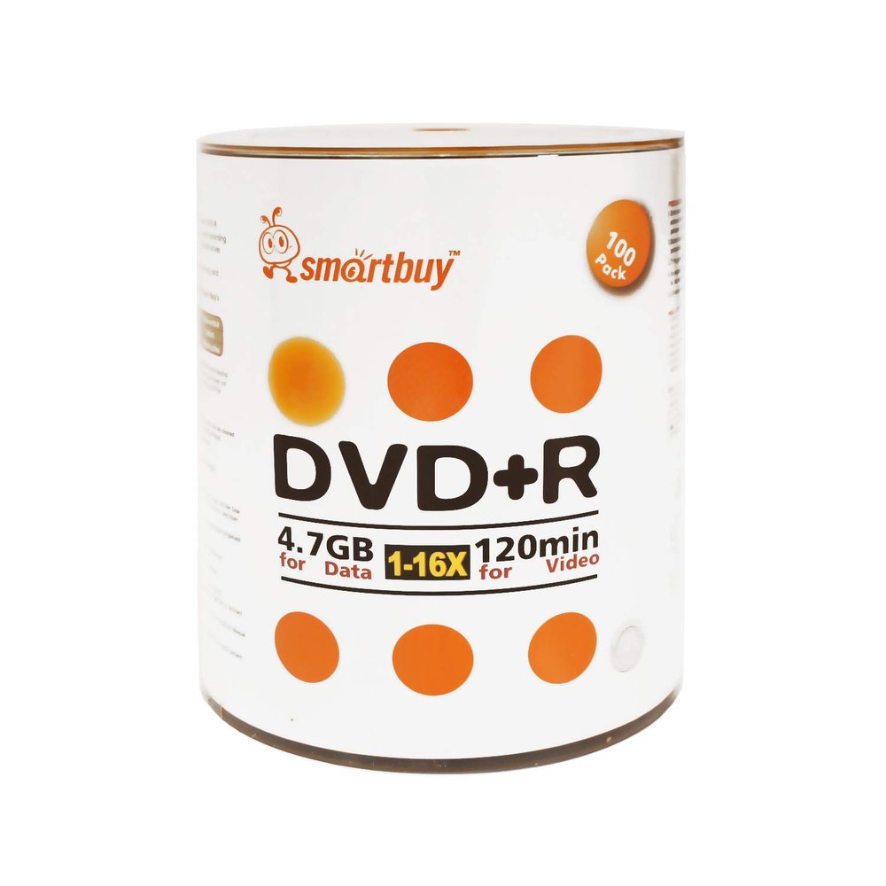 Smartbuy 4.7gb/120min 16x DVD+R Logo Top Blank Data Video Recordable Media Disc (6000-Disc)