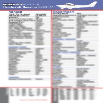 FlightCheck Checklist - Beechcraft Bonanza C/E/F33