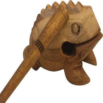WitnyStore Croaking Frog Handcrafted Carved Wooden Figurine Authentic Folk Art Unique Wood Sound Maker Guiro Decorative Home Decor Sculpture for Adult Collectors