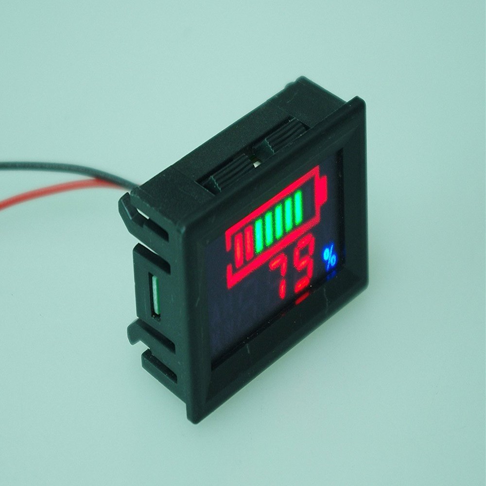 SMAKN DC 12v 24V 36V 48V 60V 72V 96V Acid lead batteries percentage capacity indicator LED Tester voltmeter(Default 96v)