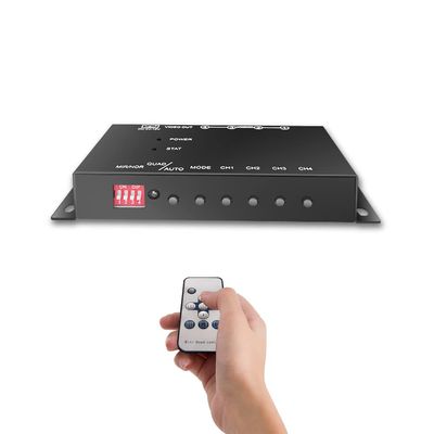 Toughsty 4Ch Mini Color Video Quad Splitter Multiplexer Processor Switcher for CCTV Security Camera