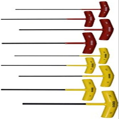 Bondhus 15299 Hex Tip T-Handle Set w/ProGuard Finish, 9PC, multi, one size