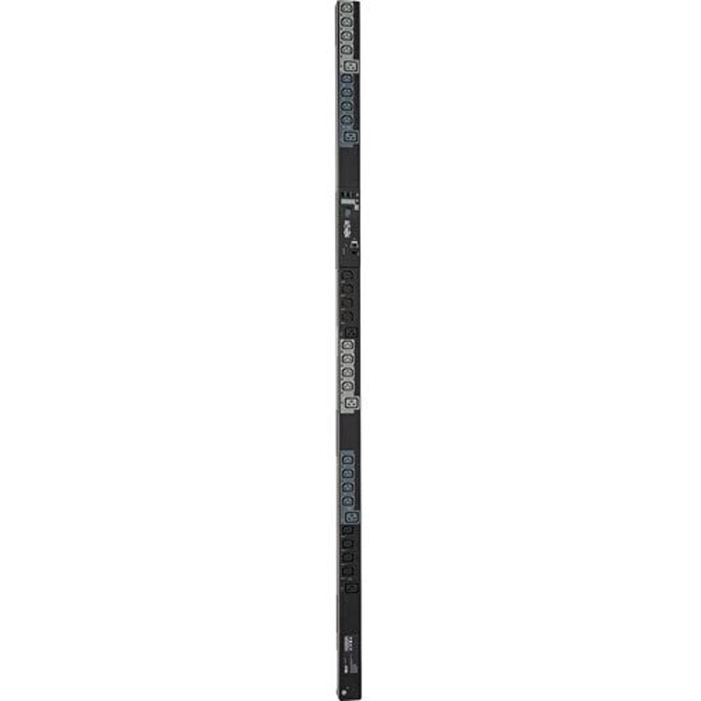 Tripp Lite 11.5kW 3-Phase Switched PDU, 30 Outlets (24 C13, 6 C19) 208/240V, 12/16A, 6 Foot / 1.83 Meter IEC309 Input Power Cable, 0U Vertical Rack Mount, 2-Year Warranty (PDU3XVSR6G20)