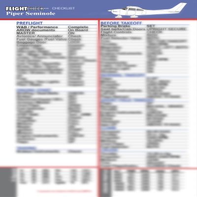 FlightCheck Checklist - Piper Seminole PA-44-180