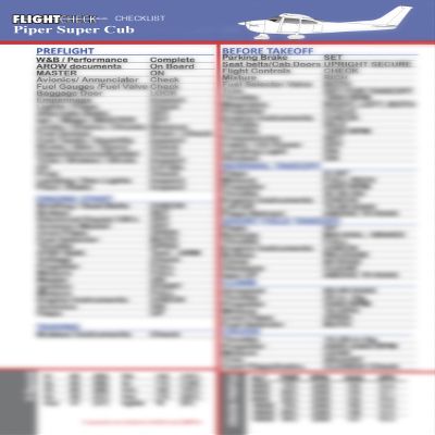 FlightCheck Checklist - Piper Super Cub PA-18