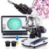 AmScope B120 Series Student & Professional LED Binocular Compound Microscope - 40X-2500X Magnification - Includes 5MP USB Camera & Siedentopf Head view 1