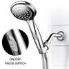 Dream Spa 1459 9-Setting High-Power Ultra-Luxury Handheld Shower Head with Patented ON/OFF Pause Switch and 5-7 foot Stretchable Stainless Steel Hose (Premium Chrome) Use as overhead or handshower view 2
