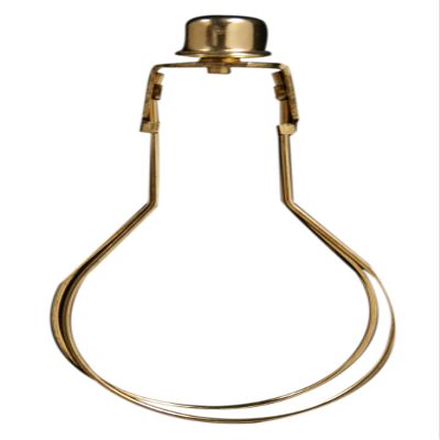Royal Designs, Inc. CL-2001-BR-1 Heavy Duty Lampshade Clip Adapter With Finial For Round Light Bulbs, 1-pack, Polished Brass