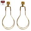Royal Designs, Inc. CL-2001-BR-2 Heavy Duty Lampshade Clip Adapter with Finial for Round Light Bulbs, 2-Pack, Polished Brass view 2