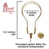 Royal Designs, Inc. CL-2001-BR-2 Heavy Duty Lampshade Clip Adapter with Finial for Round Light Bulbs, 2-Pack, Polished Brass view 4
