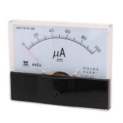 uxcell Analog Current Panel Meter DC 0-100uA 44C2 Ammeter 100x56x80mm