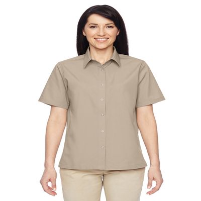 HA LAD SNAP FRONT S/S SHIRT (KHAKI) (M)