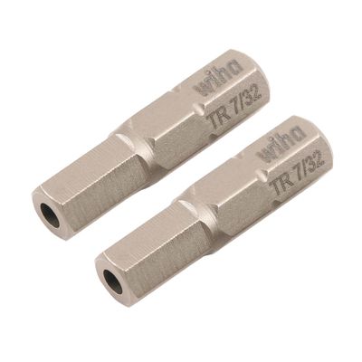 Security Hex Insert Bit 7/32" x 25mm (2 Bit Pack)
