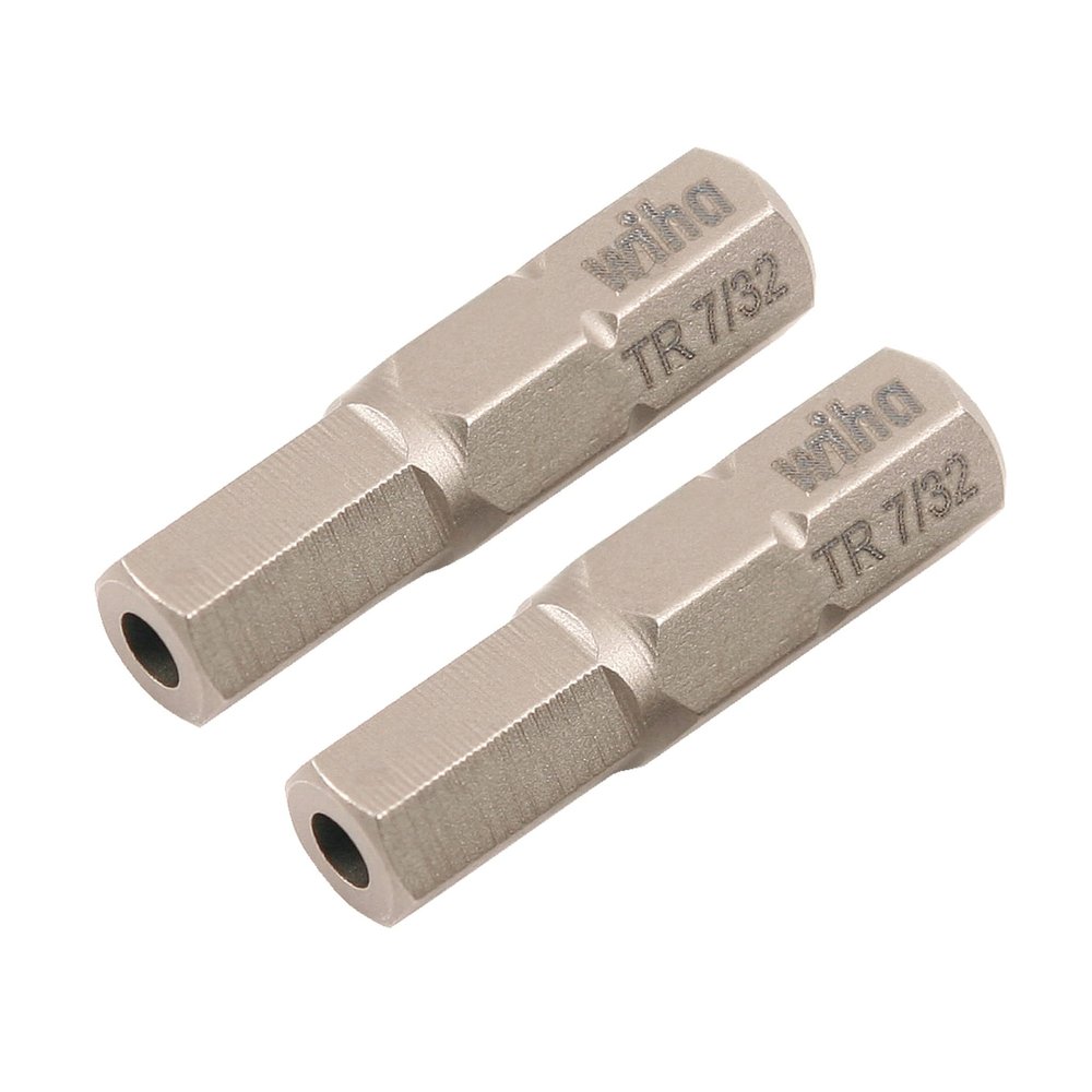 Security Hex Insert Bit 7/32" x 25mm (2 Bit Pack)