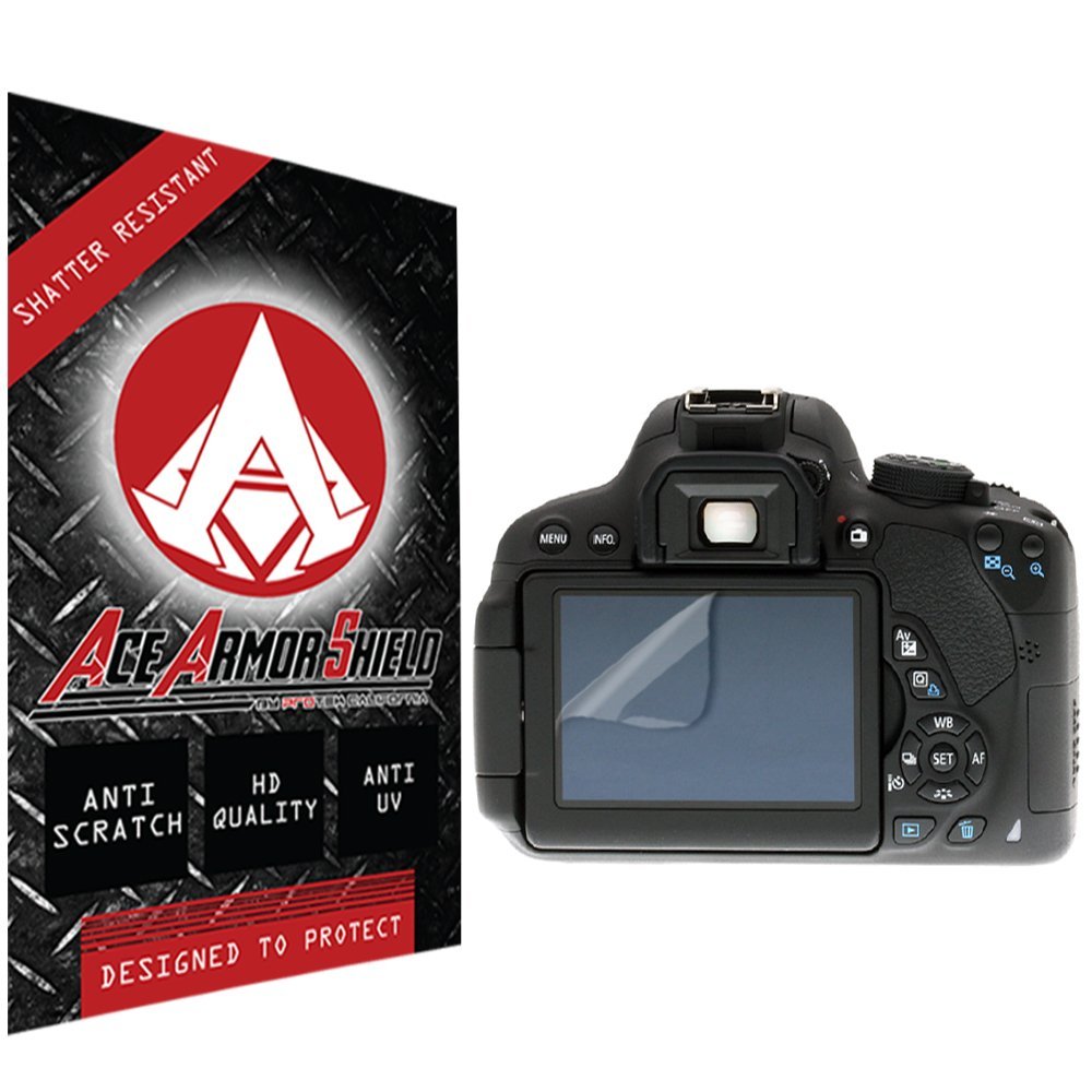 Ace Armor Shield Shatter Resistant Screen Protector for the Canon EOS Rebel T5 / Military Grade / High Definition / Maximum Screen Coverage / Supreme Touch Sensitivity /Dry or Wet Easy Installation with free lifetime replacement warranty