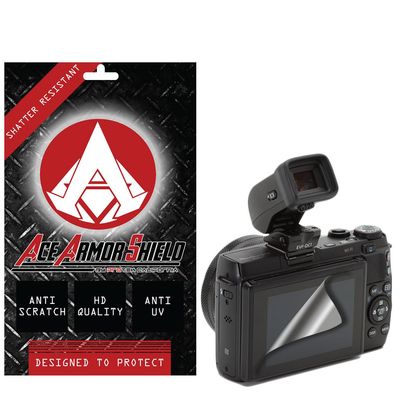 Ace Armor Shield Shatter Resistant Screen Protector for the Canon PowerShot G1 X Mark II / Military Grade / High Definition / Maximum Screen Coverage / Supreme Touch Sensitivity /Dry or Wet Easy Installation with free lifetime replacement warranty