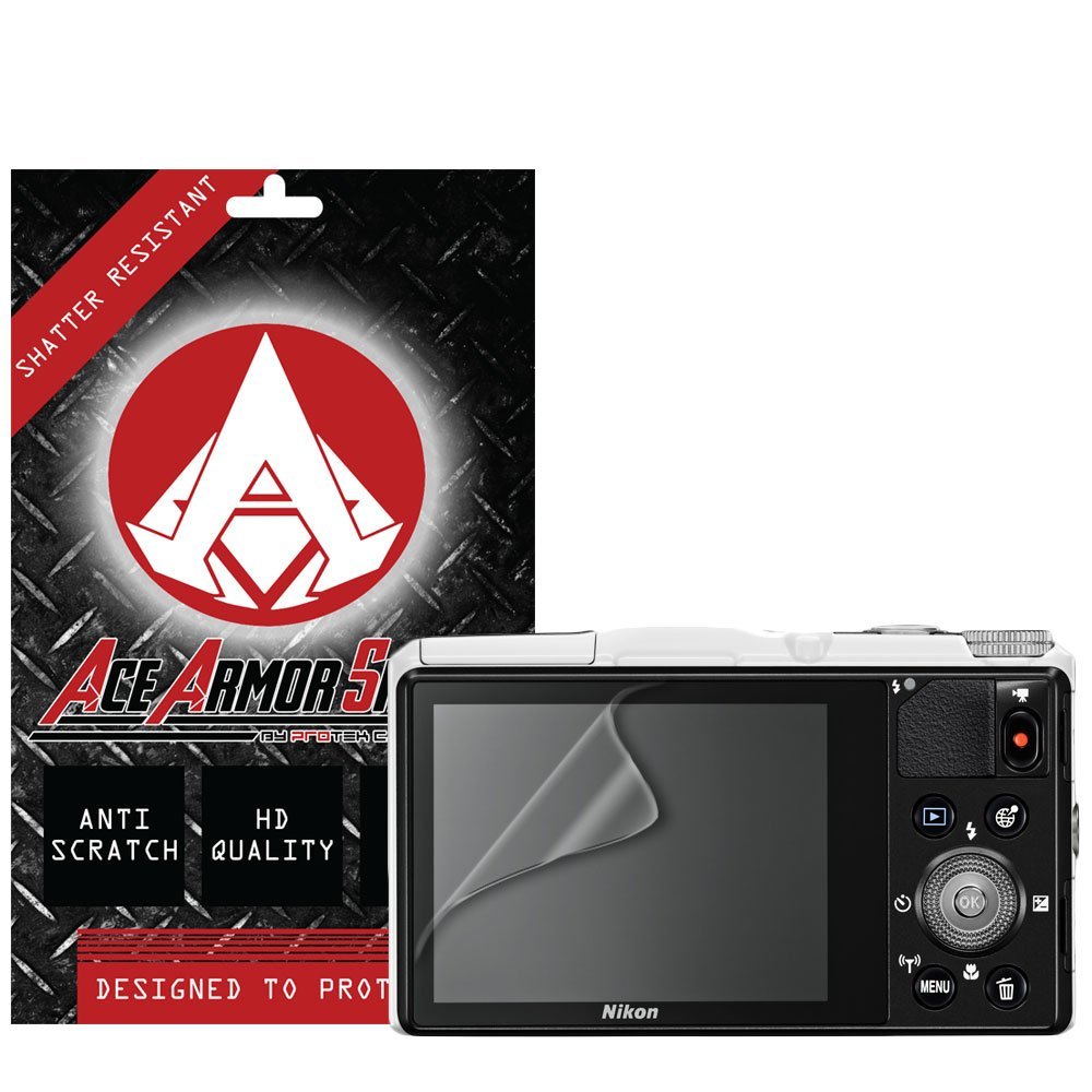 Ace Armor Shield Shatter Resistant Screen Protector for the Nikon Coolpix S9700 / Military Grade / High Definition / Maximum Screen Coverage / Supreme Touch Sensitivity /Dry or Wet Easy Installation with free lifetime replacement warranty