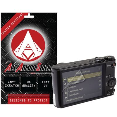 Ace Armor Shield Shatter Resistant Screen Protector for the Sony Cyber-shot DSC-WX300 / Military Grade / High Definition / Maximum Screen Coverage / Supreme Touch Sensitivity /Dry or Wet Easy Installation with free lifetime replacement warranty