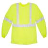Mutual Industries ANSI Class 3 Polyester Long Sleeve Tee with 2" Silver Reflective Tape, Medium, Lime view 1