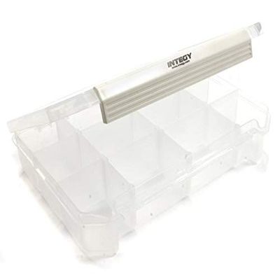 Integy Plastic Storage Box 206x148x42mm for Small Parts & Hardware 12 Compartments