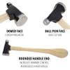 The Beadsmith Two-Sided Chasing Hammer - 10.5 Inches Wooden Handle, 2.75 Steel Head with a 13.5mm Ball Pein & 29mm Domed Face - Tool Used to Add Texture and Dimension to Metalwork view 2