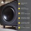 Cambridge Audio Minx X301-300 Watt Active Subwoofer Featuring Auxiliary Bass Driver and Fully Adjustable Sound - Black view 2