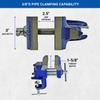 Yost Vises COV-3 Clamp-On Vise | 3 Inch Jaw Width Portable Vise | Made from Gray Iron Casting | Blue view 4