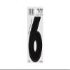 Hillman 841496 Number 6 Wide Style Die-Cut Peel Off Sign, Black Gloss Finish Waterproof Vinyl, 3 inches 1-Sign view 1