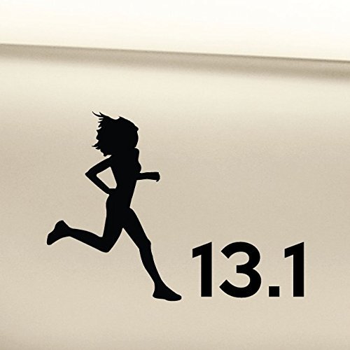 13.1 Marathon Female Runner Vinyl Decal Laptop Car Truck Bumper Window Sticker - Black