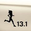 13.1 Marathon Female Runner Vinyl Decal Laptop Car Truck Bumper Window Sticker - Black view 1