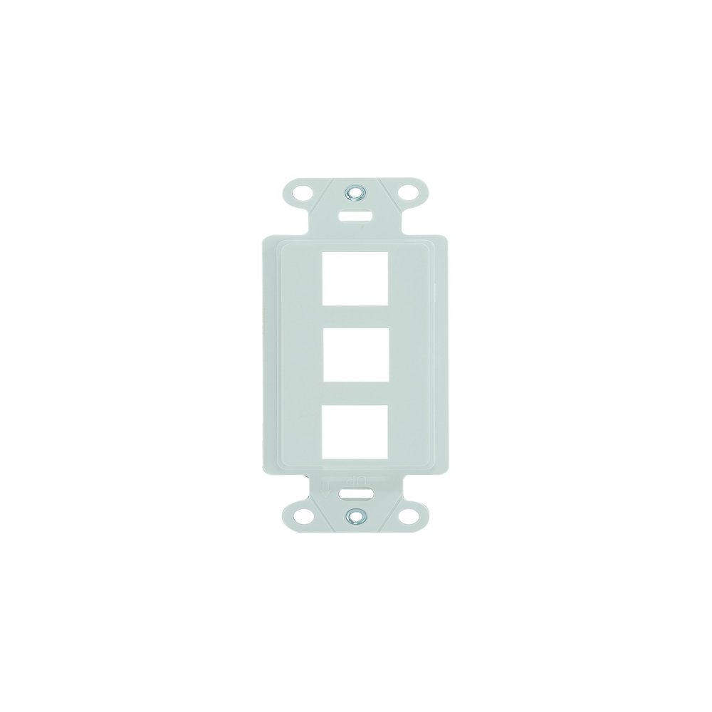 Legrand - OnQ 3 Port Decorator Outlet Strap, High-Quality, High-Impact, Flame-Retardant Plastic Wallplate, White, 10 Pack, WP3413WH10