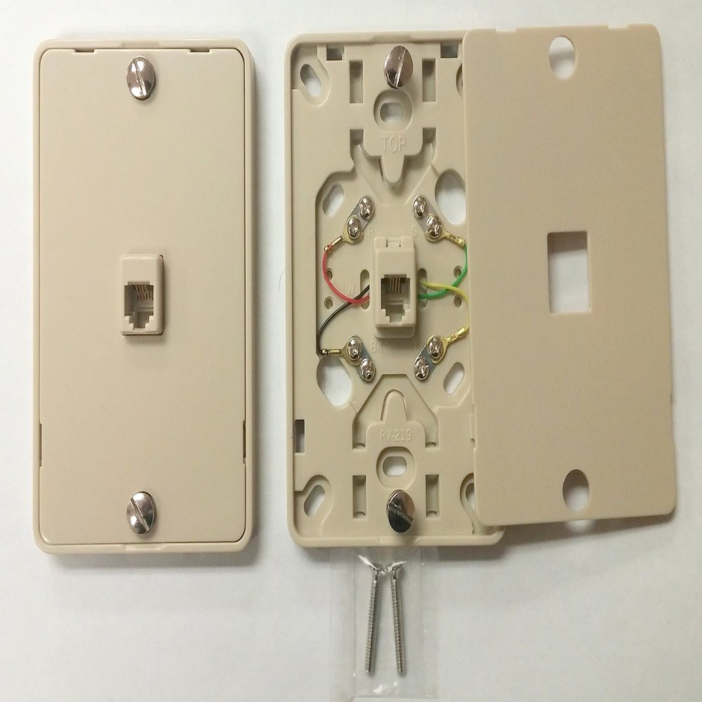 50/PK NC-630A 4C IV Wall Phone Jack 4C Mounting Plate w/Screw Terminals