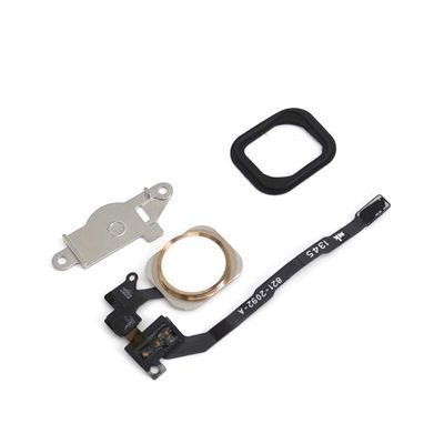 Home Button Key Flex Cable Metal Bracket Rubber Gasket for iPhone 5s (Gold)